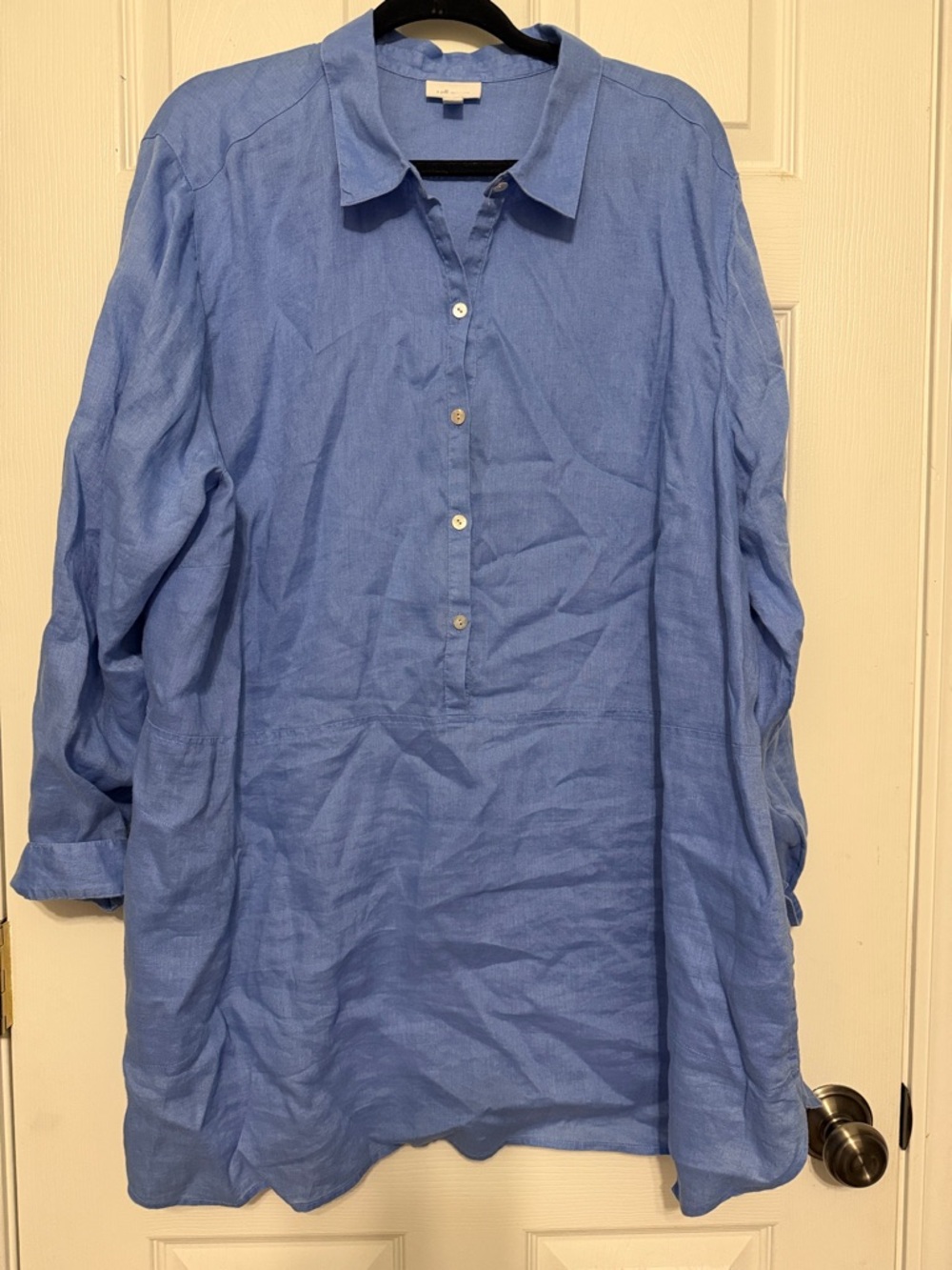 J. Jill Cornflower Blue Lightweight Button-Front Tunic